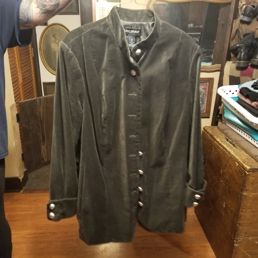 Velour Military-Style Jacket